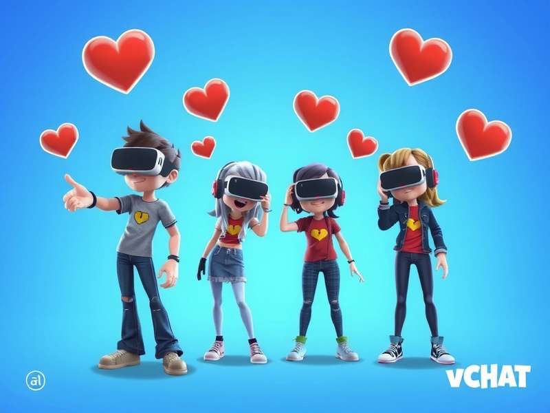 A diverse showcase of custom VRChat avatars in a virtual world