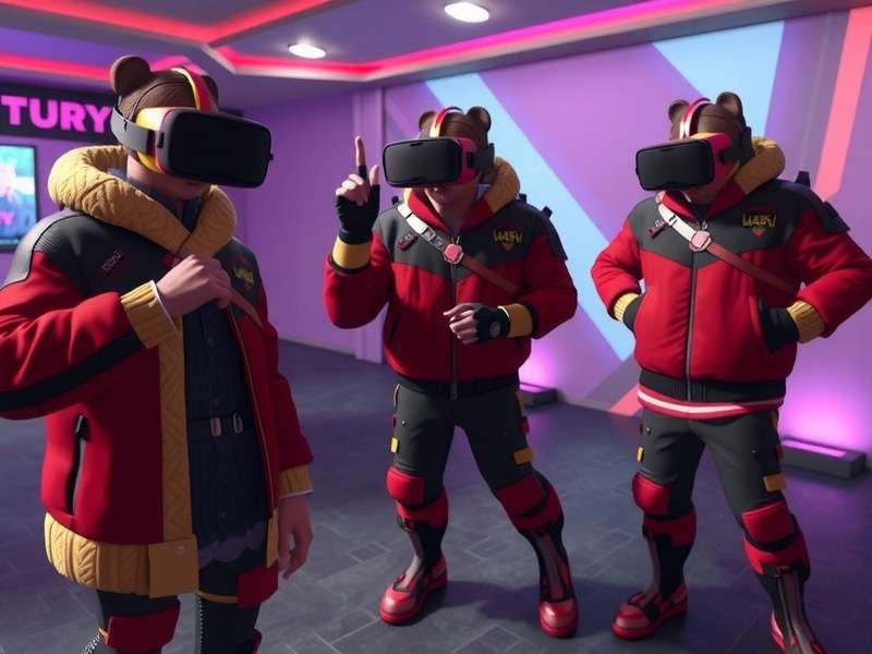 A diverse showcase of VRChat avatar models in a virtual world