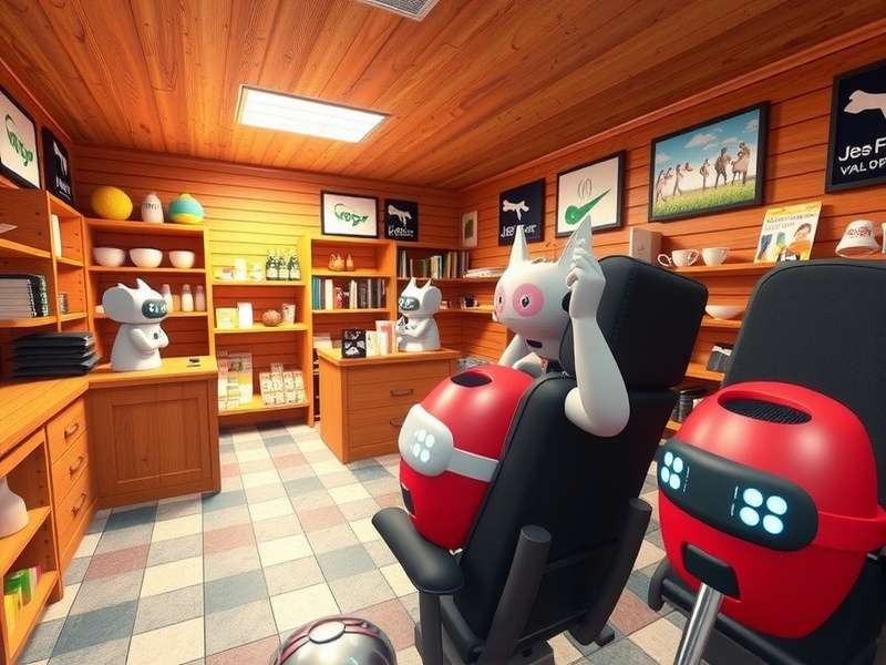 A diverse collection of VRChat avatars in a virtual showcase room