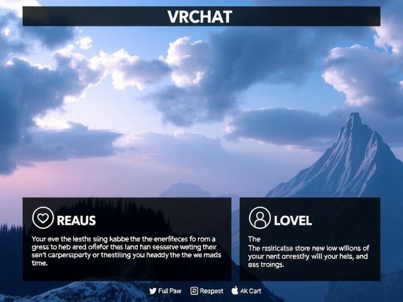 A user customizing their VRChat avatar and profile in a virtual space