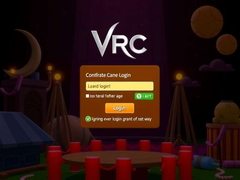 VRChat user in virtual reality headset experiencing login