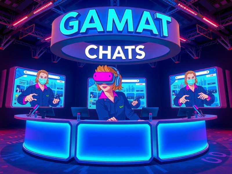 VRChat avatar booth showcasing various avatars in a virtual world