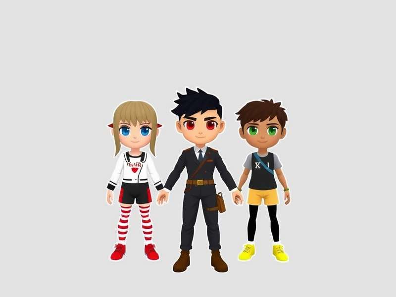 Collection of diverse free VRChat avatar models showcasing anime, robot, and fantasy characters