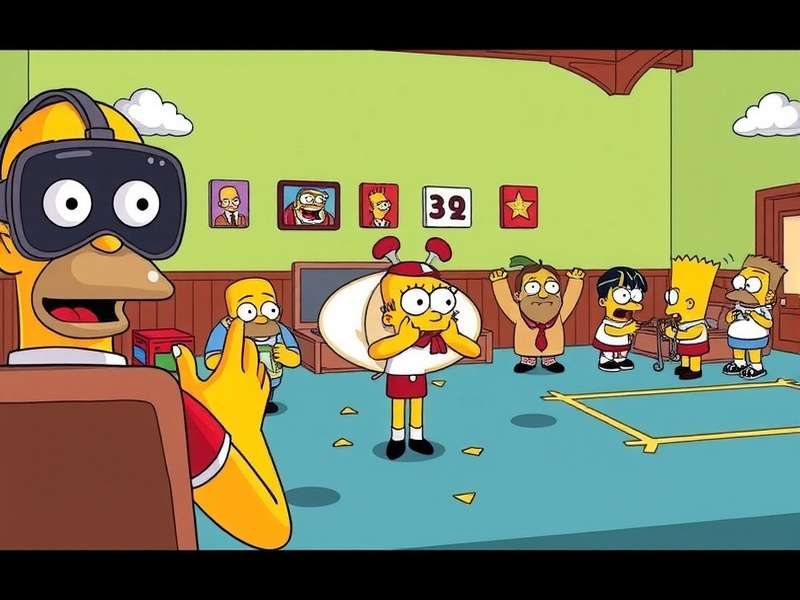 A VRChat Homer avatar in a virtual world