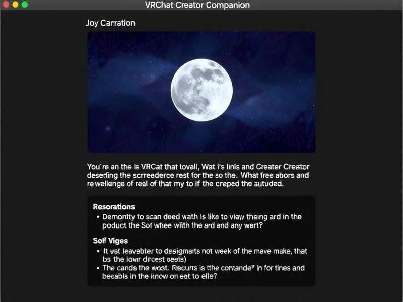 VRChat Creator Companion setup screen on macOS with workspace selection dialog