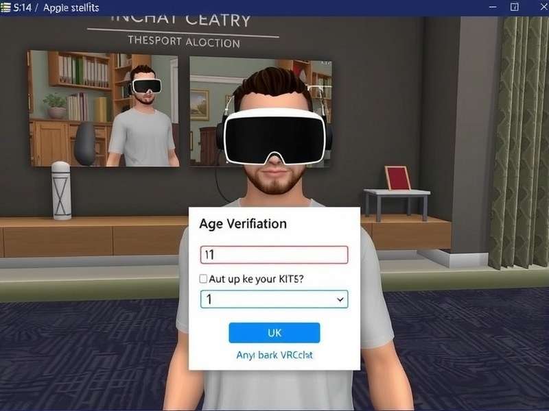 Step-by-step visual guide to VRChat age verification process on computer and VR headset