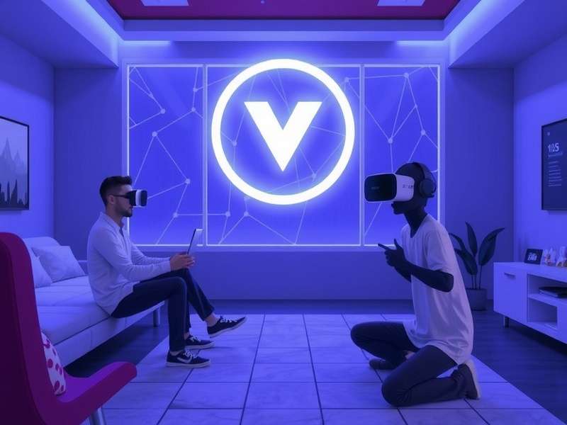VRChat age verification group members interacting in a virtual lounge