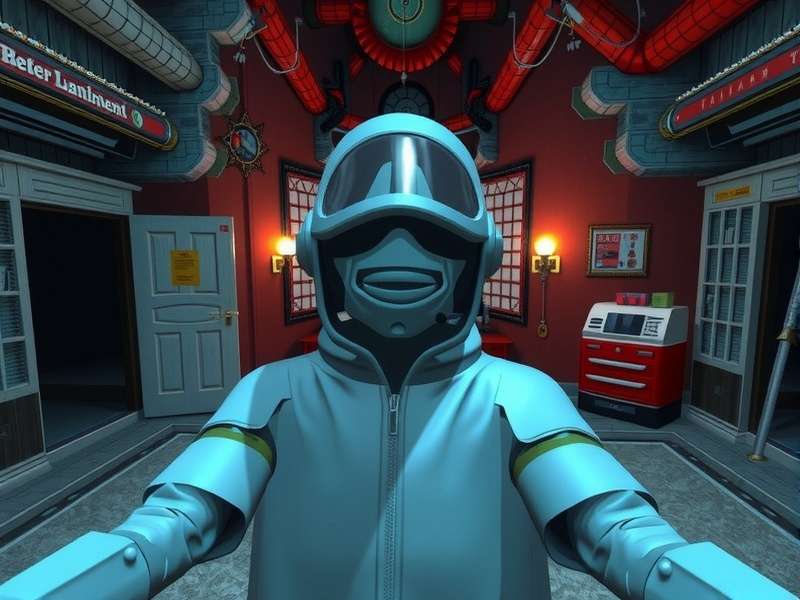 Conceptual art of a hidden lock and key in a VRChat virtual world