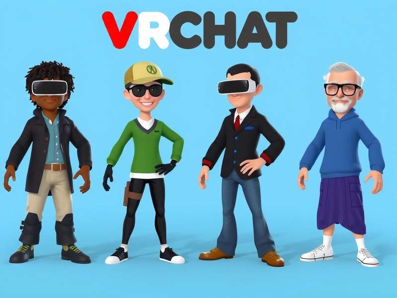 Showcase of diverse VRChat avatars available on Sketchfab platform