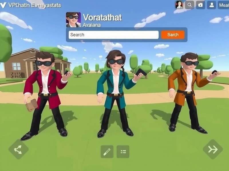 VRChat avatar selection screen showing diverse character options