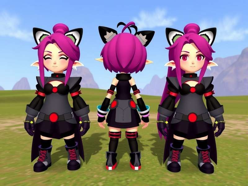 A showcase of various Jinxy-style VRChat avatars with expressive features
