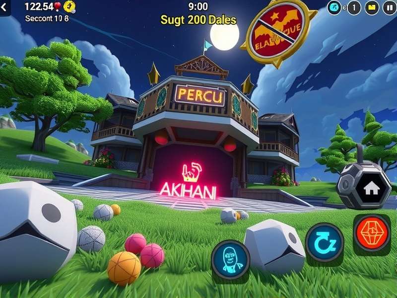 A vibrant VRChat world with multiple custom avatars interacting