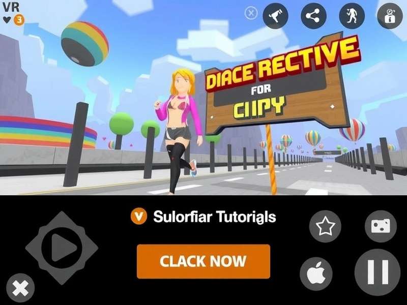 VRChat Mobile user interface showing touch controls and optimized HUD