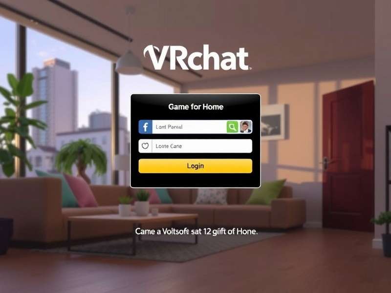 VRChat Home login failed error on loading screen with neon background