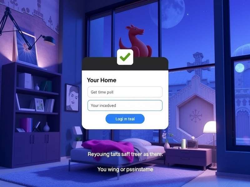 VRChat virtual reality login screen showing connection error message on a computer monitor