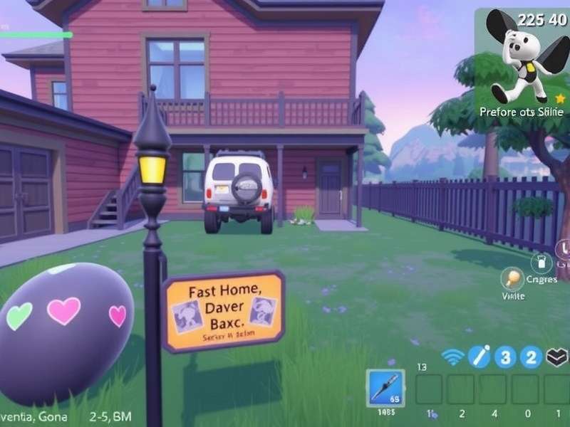 VRChat home world with ambient music player interface and custom audio settings
